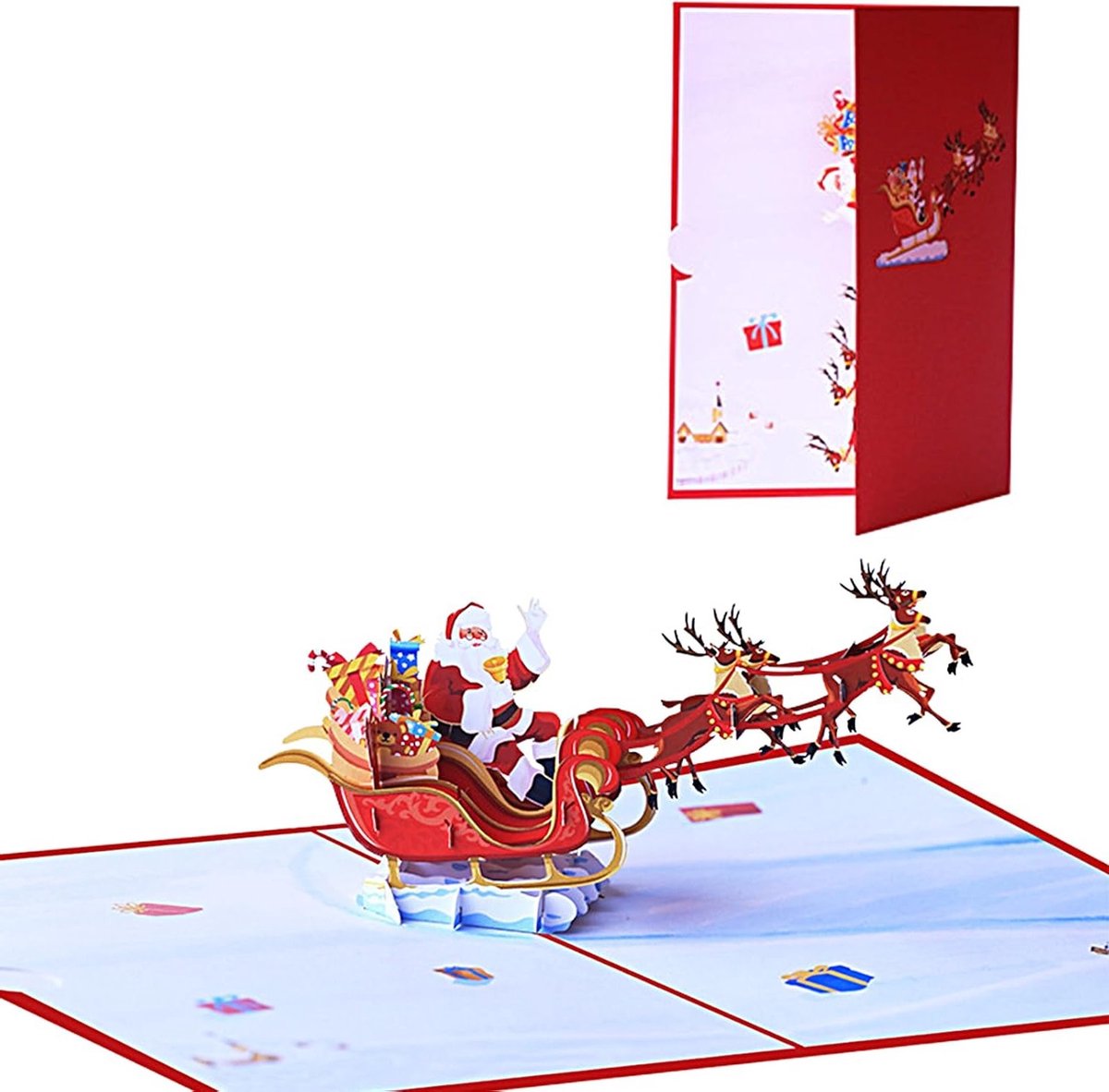 Pop-up Kerstkaarten Set met Enveloppen, 3D Wenskaarten voor Kerstmis, Feestjes en Verjaardagen