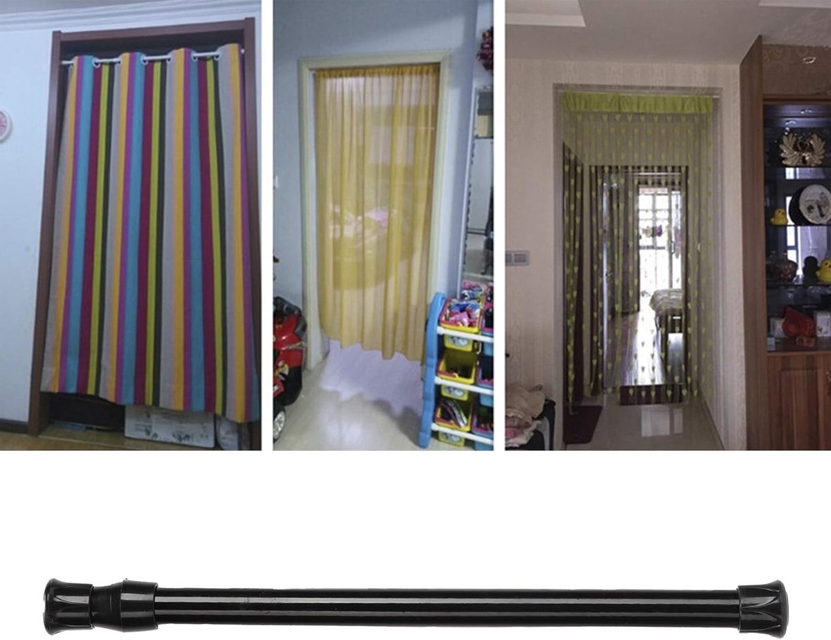 Verstelbare Douchegordijnrail voor Badkamer, Keuken en Slaapkamer - Uittrekbare Tension Rod voor Gordijnen en Deuren (25-40 Diameter 1.2cm Dunne Stang)