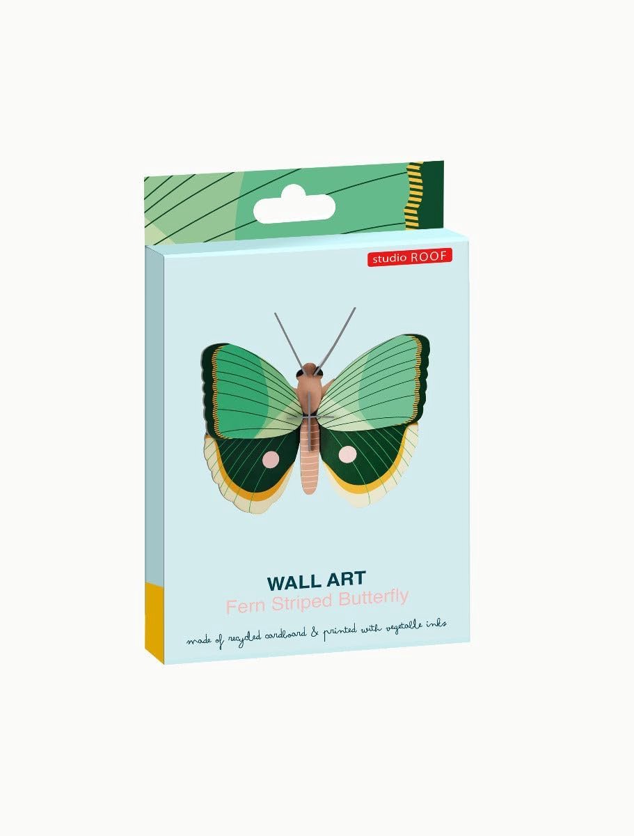 Wanddecoratie Vlinder - Papillon Decoratie - Muur Versieren - Zelfbouw 3D Object - 14 x 5 x 14 cm - Groen
