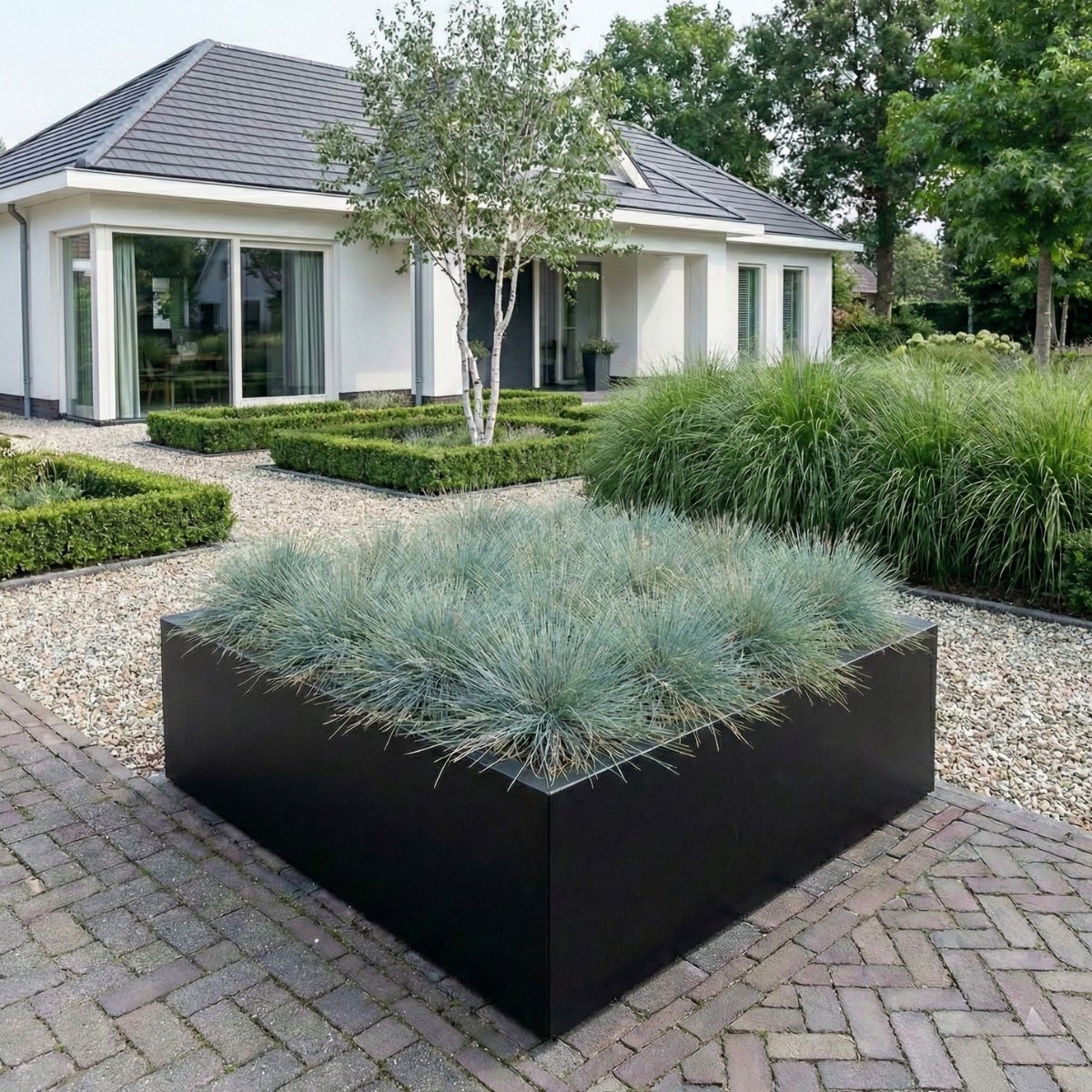 STEAEL VARNI – Stalen Plantenbak – 120 x 120 x 40 cm – Zwart