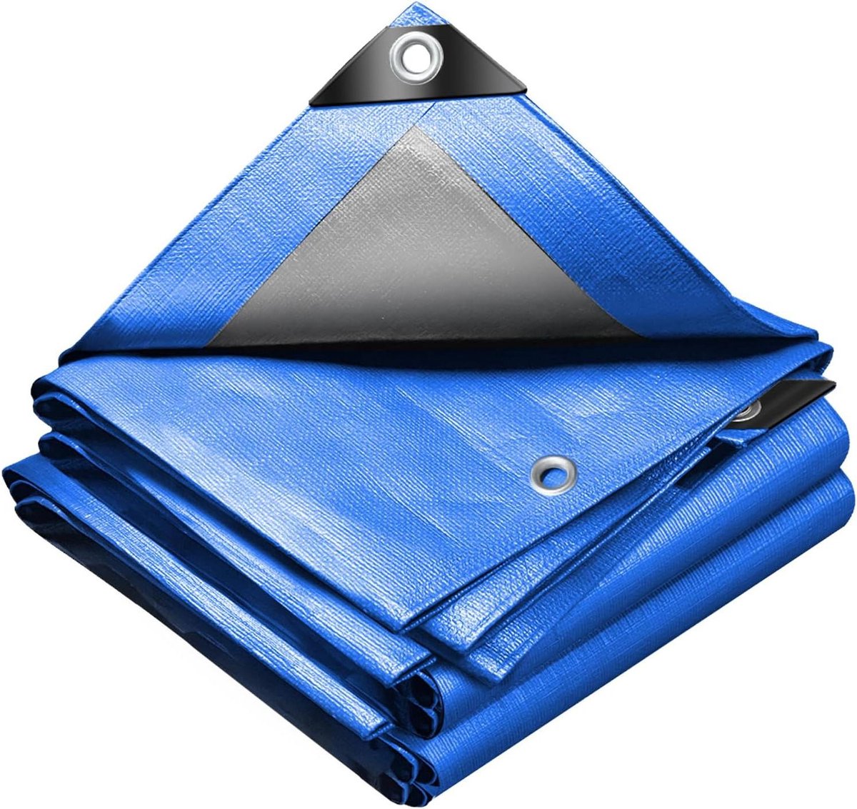 Afdekzeil Polyethyleen - Waterdicht Zeil - Bescherming Buiten - Extra Zwaar 240 g/m² - 3 x 5 m - Blauw Zilver