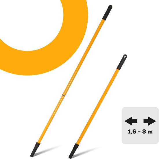 Telescoopsteel Verfroller - Verlengsteel Schilder - Schilderen Zonder Ladder - Verstelbare Lengte - 160-300 cm - Zilver van Merkloos	 — afbeelding 3