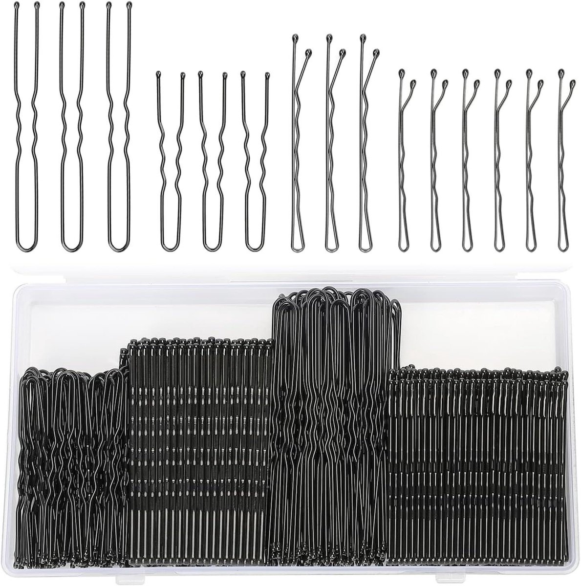 Haarspelden Set - Bobby Pins - Haar Styling - Golvend en U-vormig - 250 stuks - Zwart