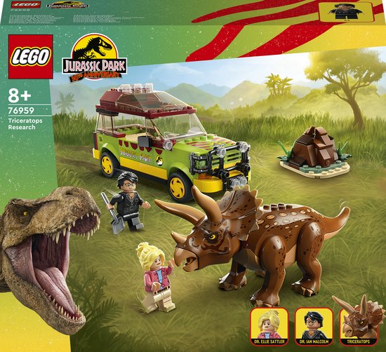 LEGO Jurassic World Jurassic Park Triceratops onderzoek Dinosaurus Speelgoed - 76959
