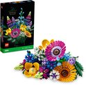 Een Lego-boeket en de verpakking van de Wilde Bloemen Boeket-bouwset.