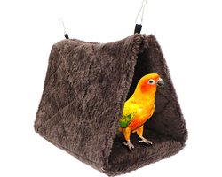 OLOEY Hangmat voor vogels-pioenroos papegaaiennest-speelgoed voor vogels-hangend bed voor pluche kooivogels-vogelnesttent-warm bed-winterhuisdier voor ara's-parkieten-kaketoes en kanaries.