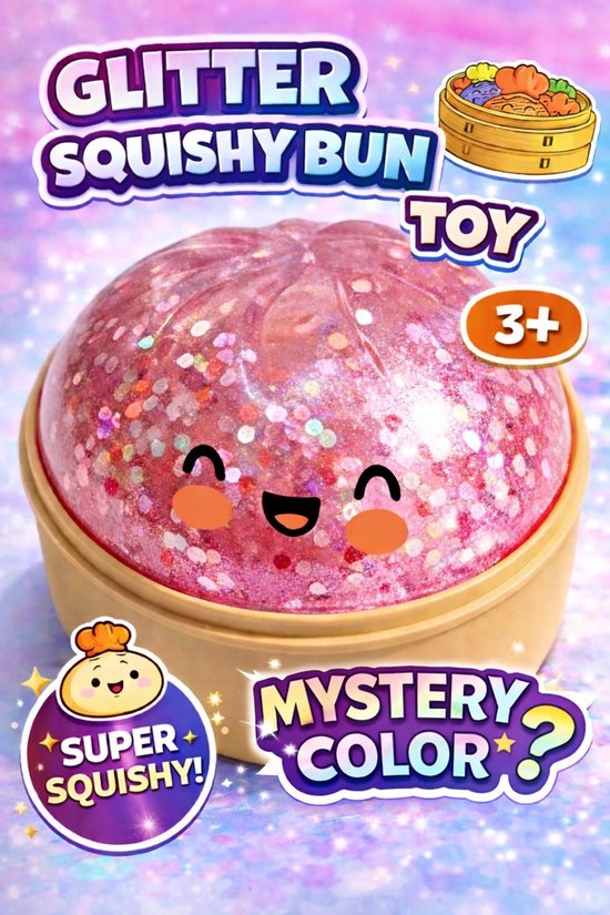 Squishy dumpling surprise box glitter - Anti-stress Knijpspeelgoed