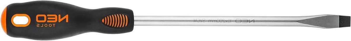 Platte schroevendraaier - Sleufschroevendraaier Gereedschap - Kluswerkzaamheden - Magnetische punt - 10 x 200 mm - Zilver
