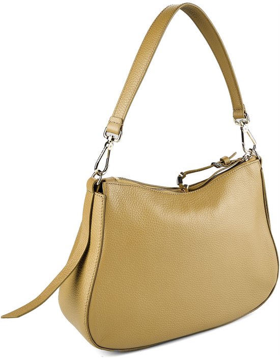 COCCINELLE Cuir sac à épaule bandoulière Nory Shoulderbag Seagrass kaki
