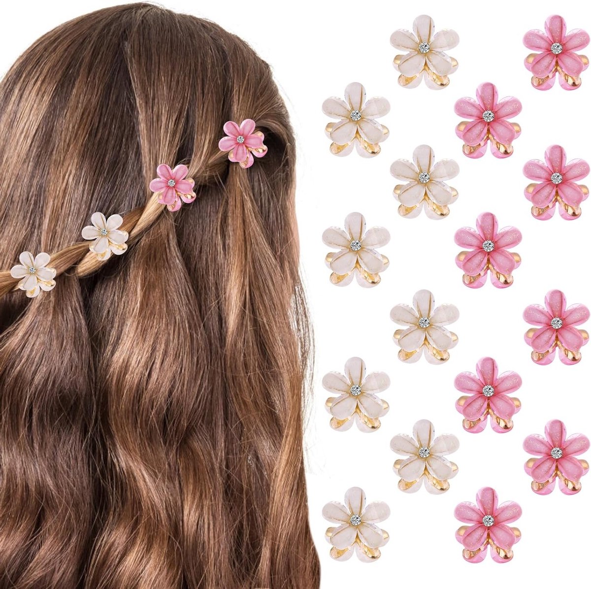 Kleine Diamant Haarspeld met Parels - Schattige Haaraccessoires voor Vrouwen en Meisjes, Perfect voor Feestjes en Bruiloften, 2cm