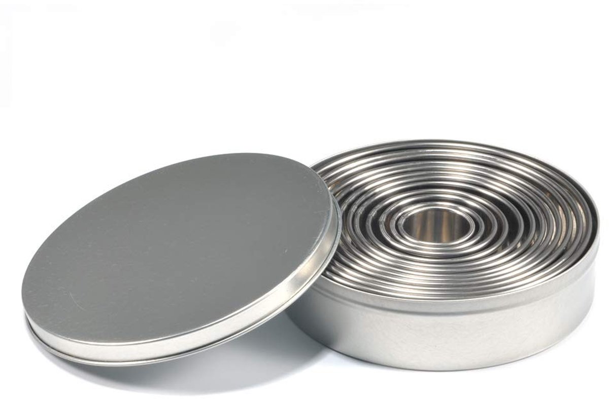 Vt products - 12-delige koekjesuitsteekset - Ronde bakringen - Duurzaam - Perfect voor taarten en muffins - Ideaal voor feestjes - Geschikt voor elke
