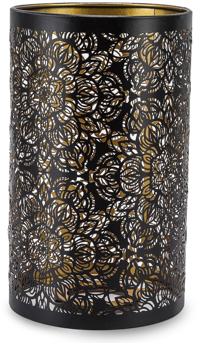 ONF3 - Metalen lampenkappen - Tafellamp kap - Moderne stijl - 12x12x20cm - Vloerlamp schaduw - Geschikt voor huis - Zwart