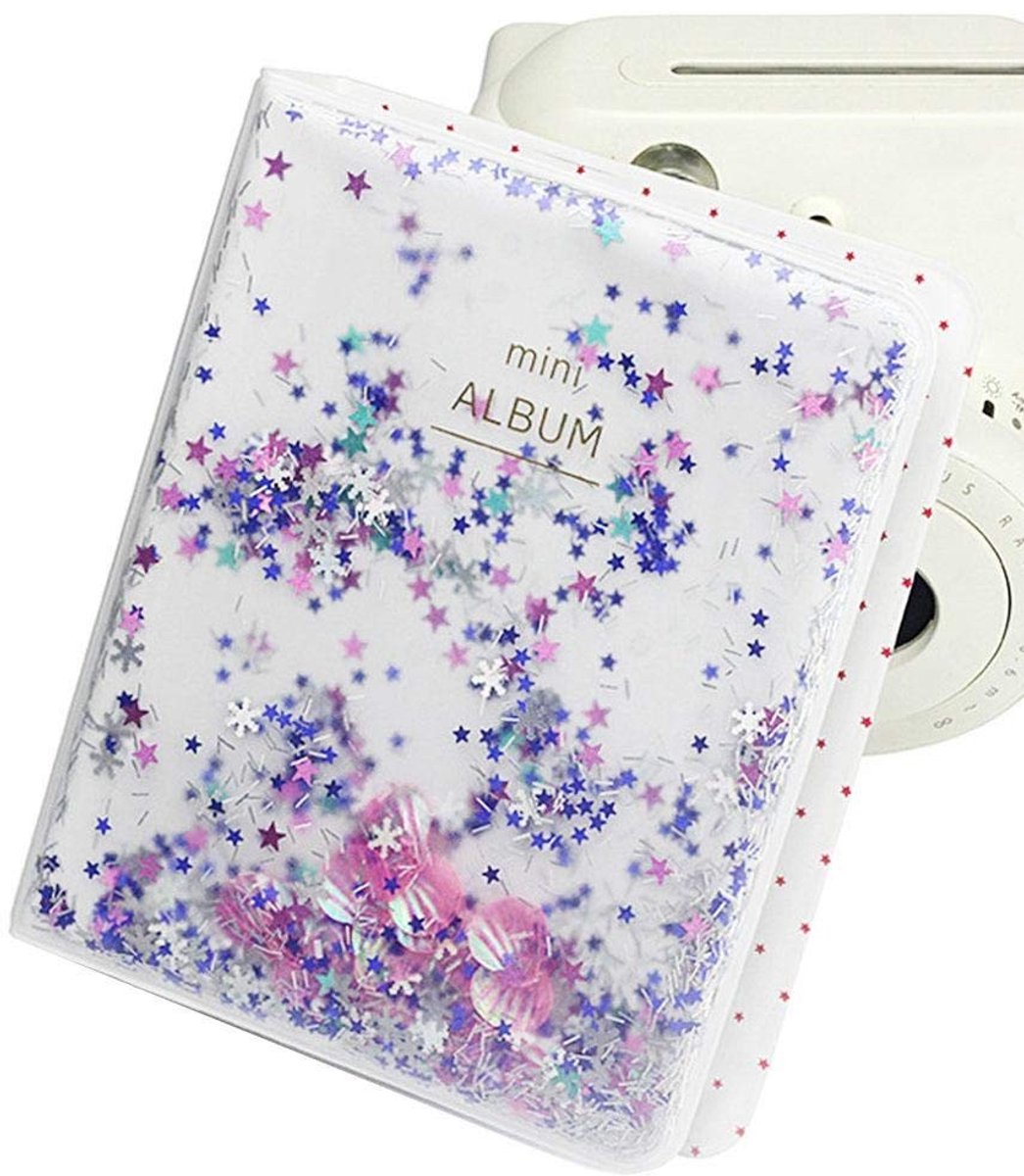 SPHProducts - Mini-fotoalbum - 64 vakken - Compact en licht - Blauw - Geschikt voor 3 inch foto's - Perfect voor herinneringen
