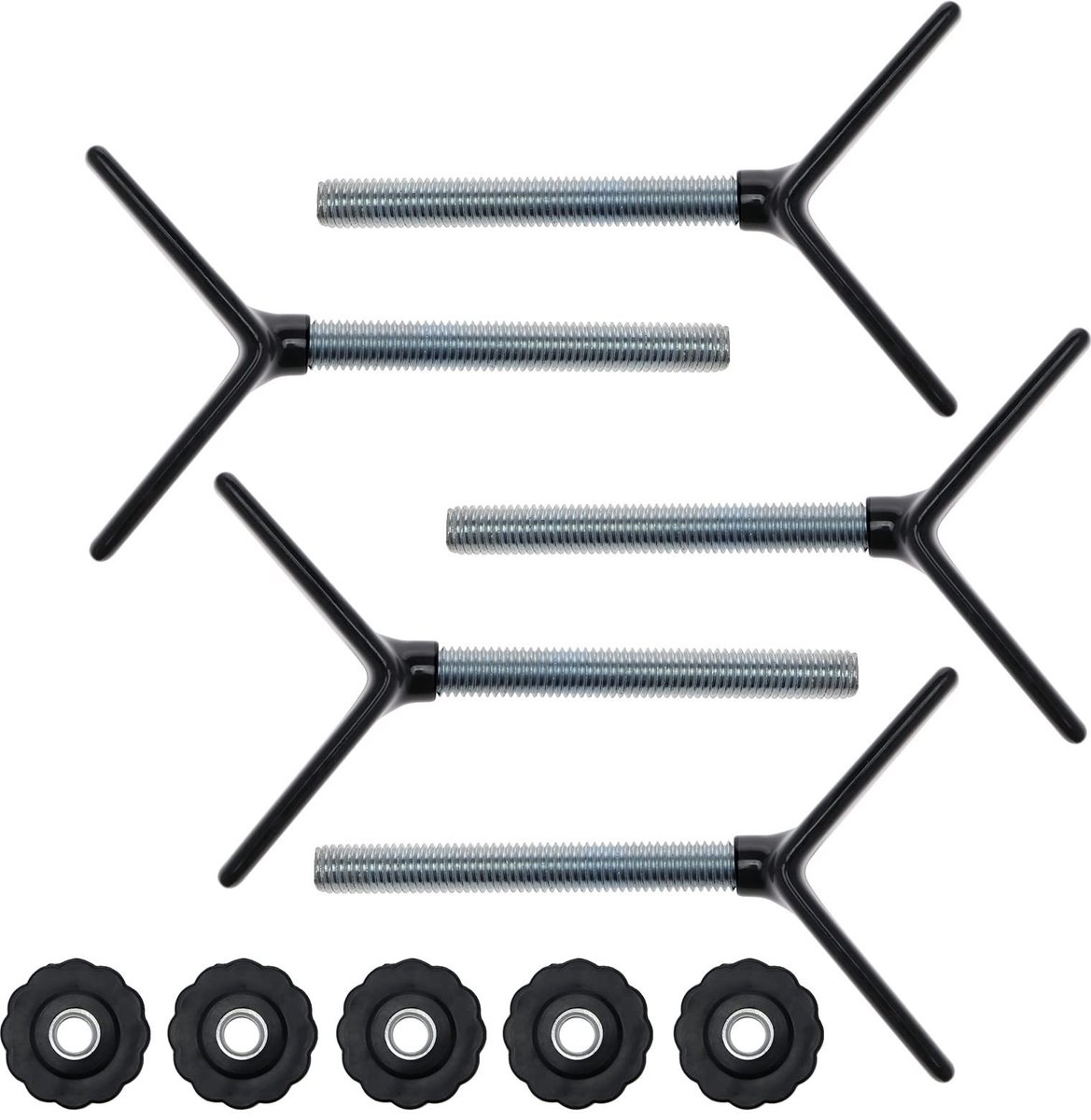 Store_7 - Baby Gate Adapter - Veiligheidshekken - M10 Schroefdraad - Zwart - Trapleuningbevestiging - Geschikt voor Kinderen en Huisdieren - 5 Sets