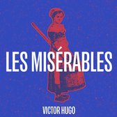 Boekomslag met rode beeltenis van een vrouw in historische kledij, tekst 'LES MISÉRABLES VICTOR HUGO'.