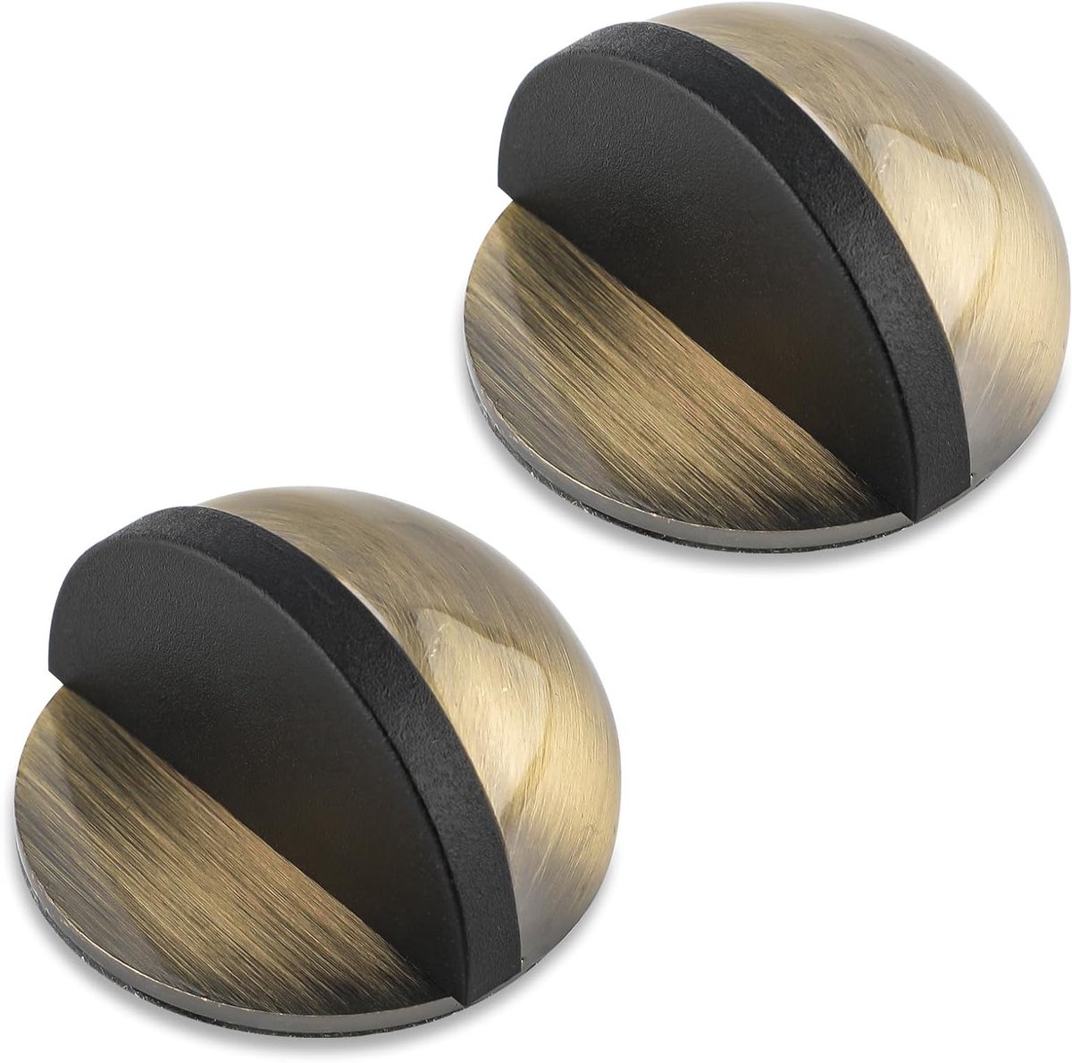 2 Stuks Deurstopper zonder Boren, Zelfklevende Vloerdeurstopper van RVS, Wandbeschermer voor Woonkamer, Slaapkamer en Badkamer (Antiek Brons)