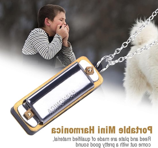 Mini Harmonica Ketting, 4 Holes 8 Toon Muzikaal Instrument met Muziek Ketting, Uniek Sieraad voor Muziekliefhebbers — afbeelding 2