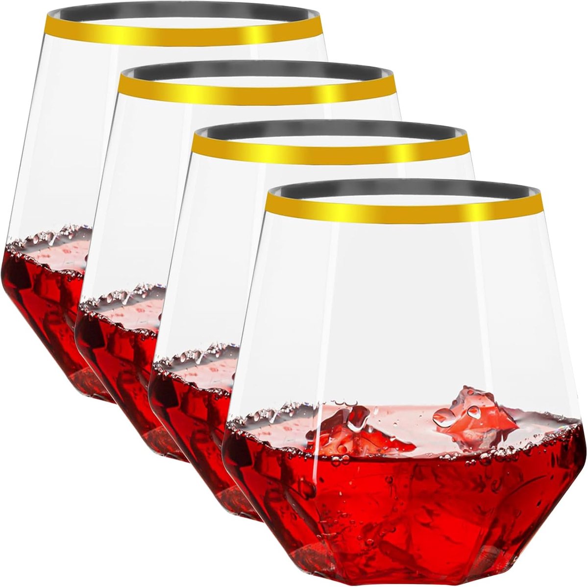 Plastic Wijn Glazen - Set van 4 - 355 ml - Herbruikbare Plastic Wijnglazen - BPA-vrij en Vaatwasmachinebestendig voor Thuis, Feestjes en Barbecues