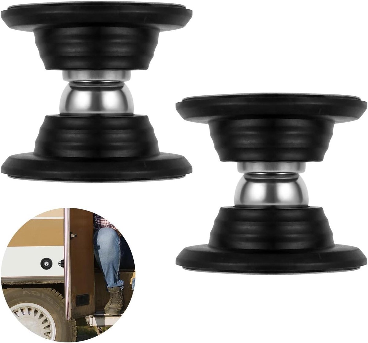 Magnetische Deurhouder - Deurvanger Camper - Deur Open Houden - Sterke Magneet - 2 Stuks - Zwart