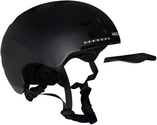 HUDORA Skaterhelm met Klep en Led Zwart, Maat M (55-58cm) van HUDORA — afbeelding 3