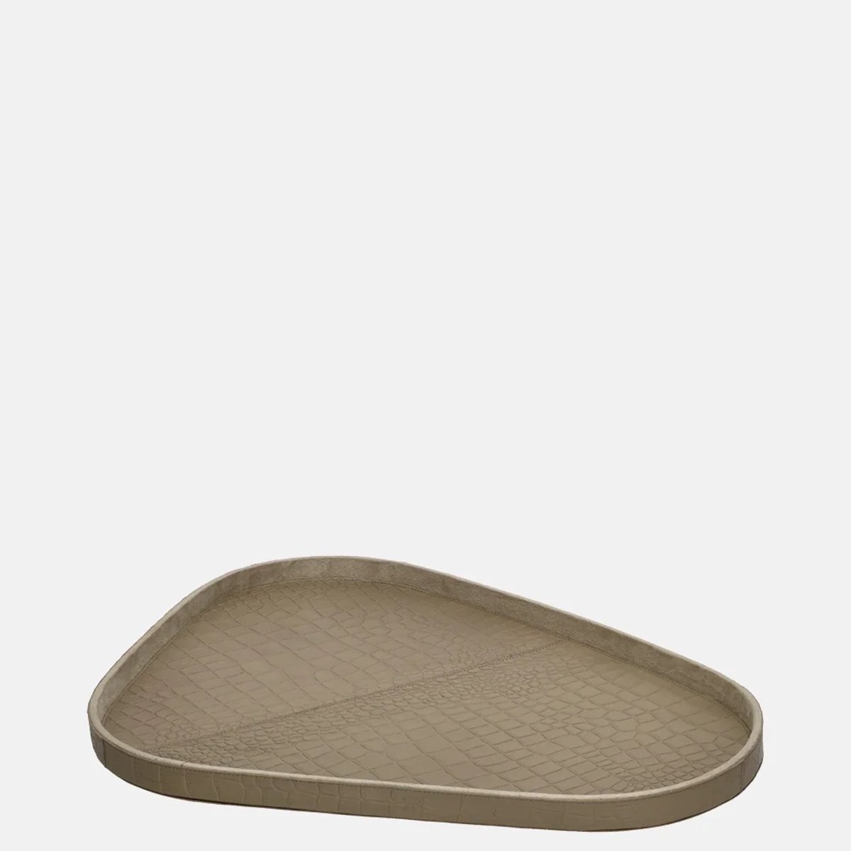 Chamada leren dienblad organisch croco L taupe