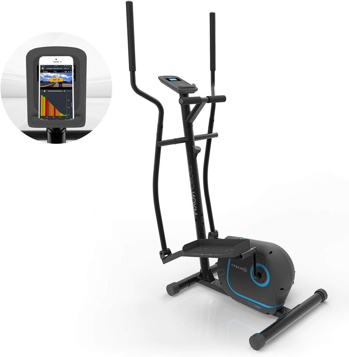 Crosstrainer - Cardio Fitness - Thuis Trainen - Stil Riem Systeem - 12kg Vliegwiel - Zwart