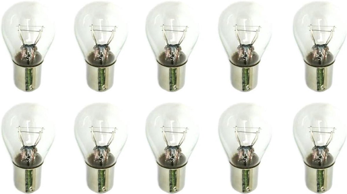 Halogeenlampen Set - Reservelampen Auto Motor - Voertuig Verlichting - 10 Stuks Hoge Lichtopbrengst - 12V BAY15D - Helder