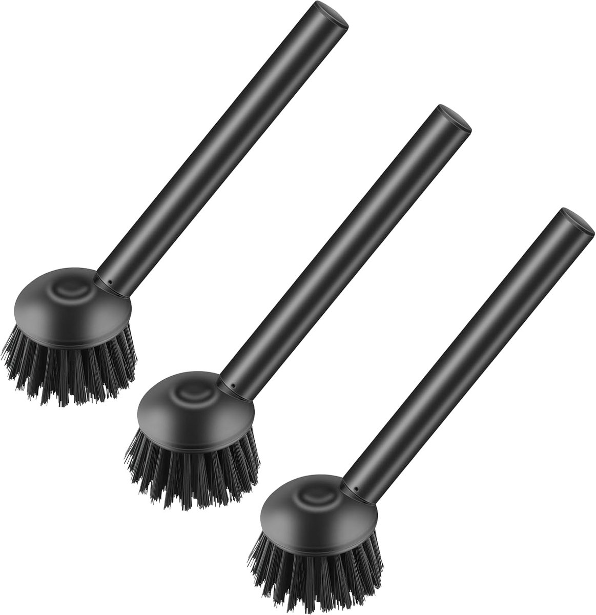 Dishwashing Brushes 3 Pack - Duurzame Borstel met Handvat - Diepe Reiniging Borstel voor Pannen, Potten, Gooi, Zwart