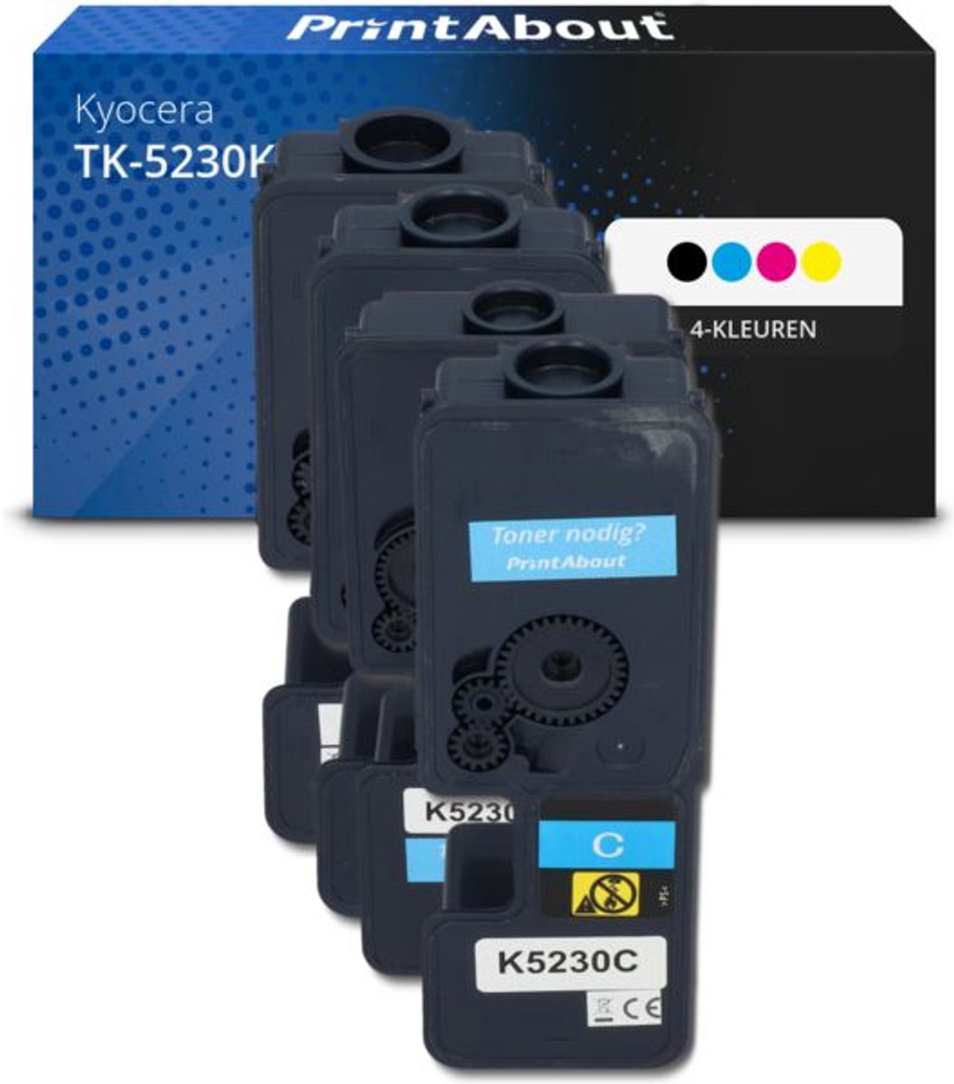 PrintAbout huismerk Toner TK-5230K 4-kleuren Multipack geschikt voor Kyocera