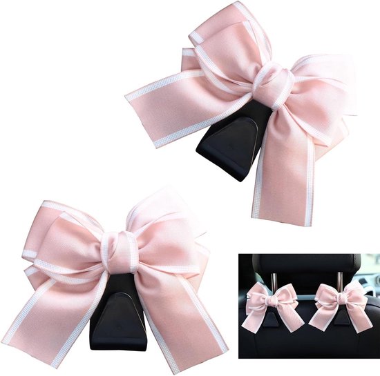Hoofdsteun Haken - Auto Organizer - Tas Ophangen - Charmant Boogontwerp - 2 Stuks - Roze