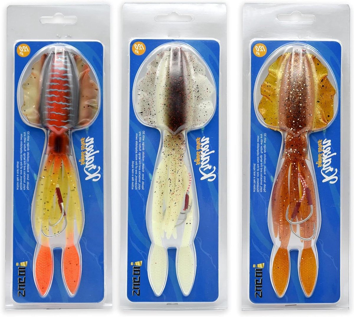 Siliconen Inktvis Aas - Squid Lures Set - Vissen op Bodemvis - Realistisch Zwevend Design - 3 stuks - Meerkleurig