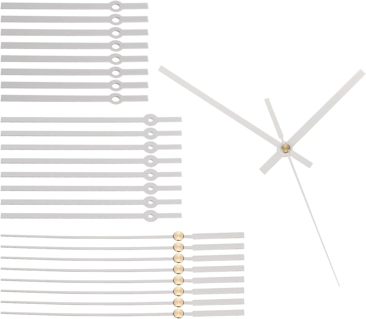 Vervanging Klok Handen - Klokonderdelen Klokreparatie - Klok Maken - Stil Scanontwerp - 88mm 118mm - Wit
