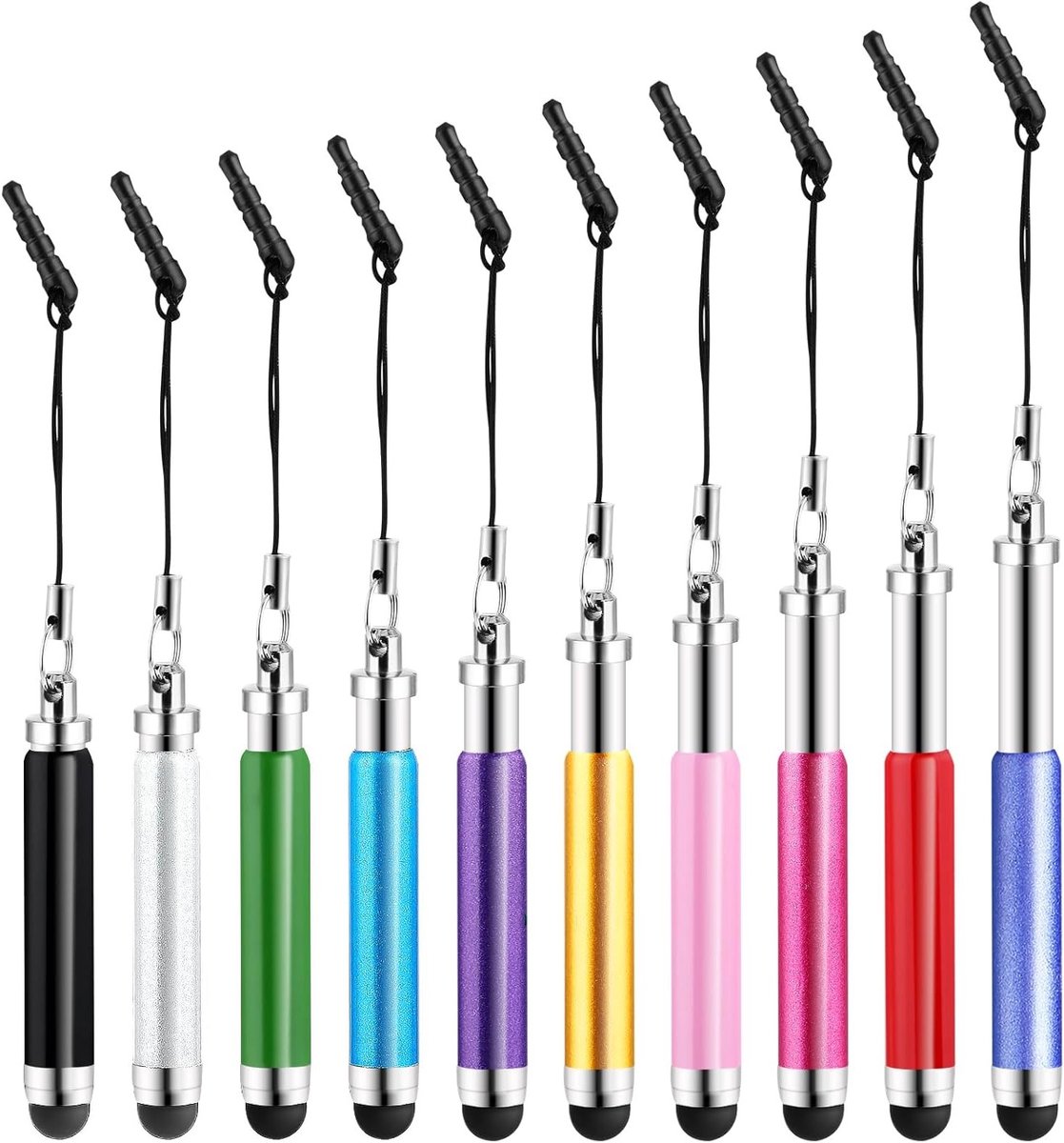 Set van 10 Mini Stylus Pennen voor Touchscreens, Precisie Stylus voor Smartphones, Tablets en Mobiele Apparaten