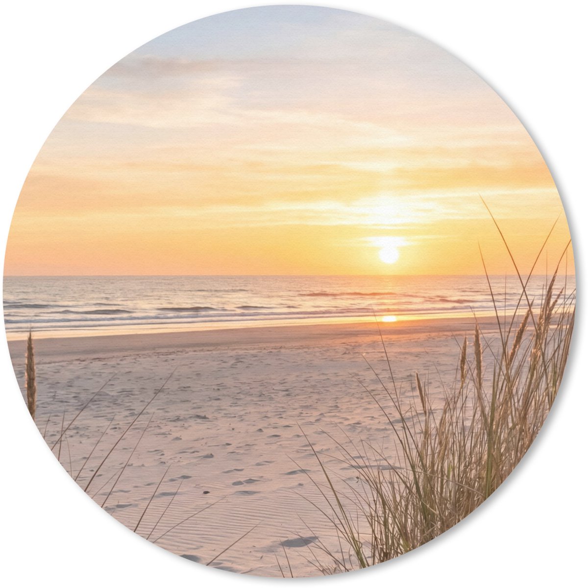 Muismat rond 30x30 cm - Mousepad Zonsondergang - Duinen - Zee - Ronde muismatten