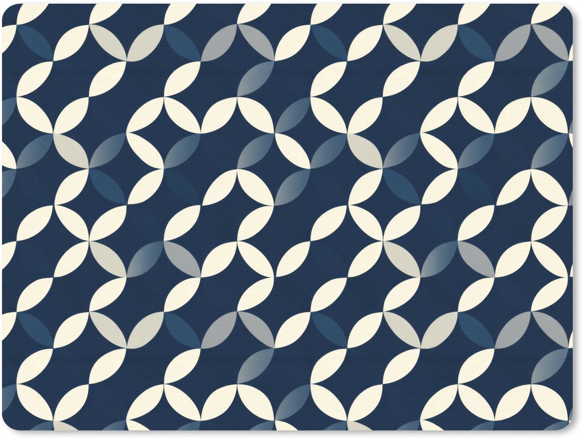 Muismat 12x10 cm - Mousepad Abstract - Patroon - Blauw - Muismatten