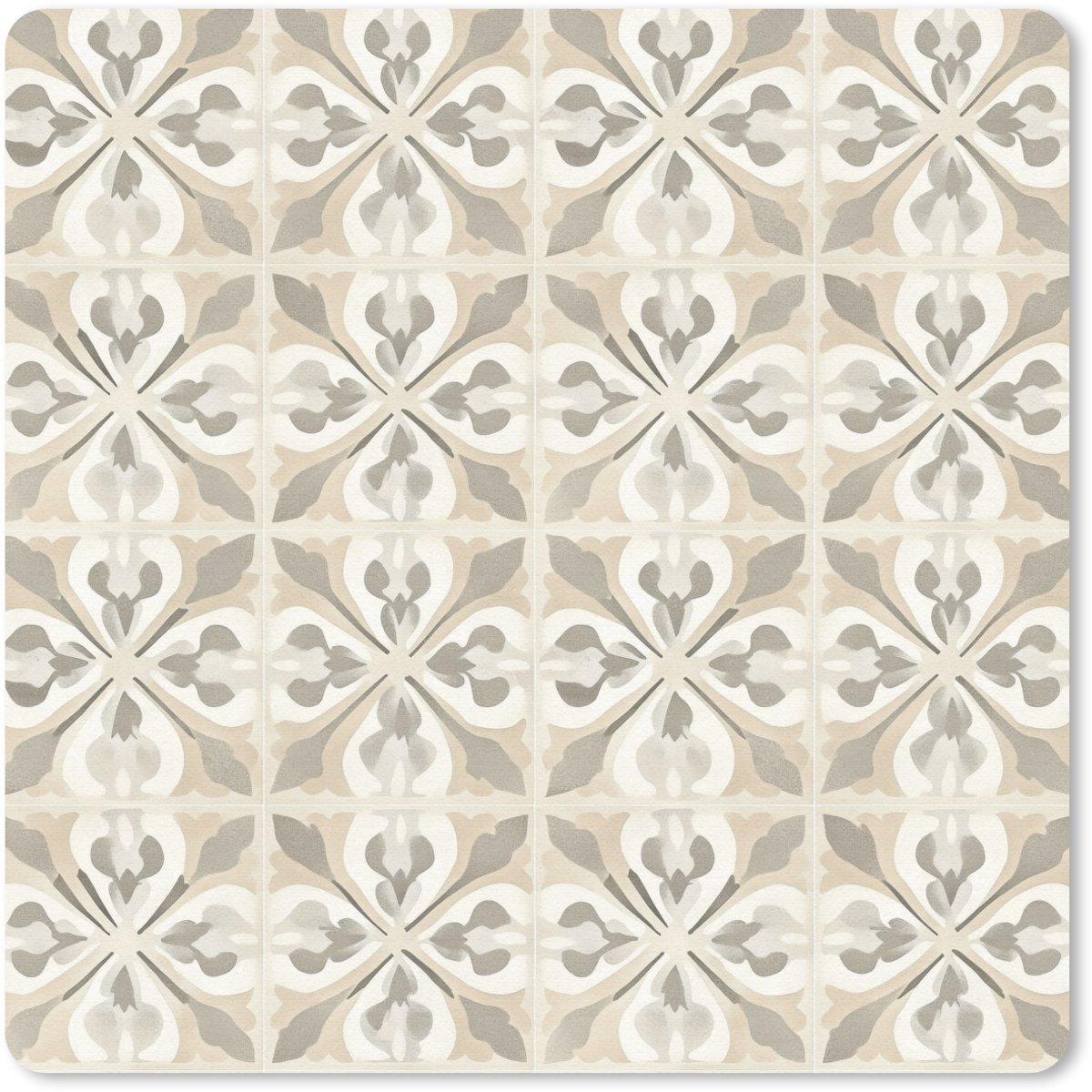 Muismat 20x20 cm - Mousepad Tegel - Motief - Beige - Muismatten