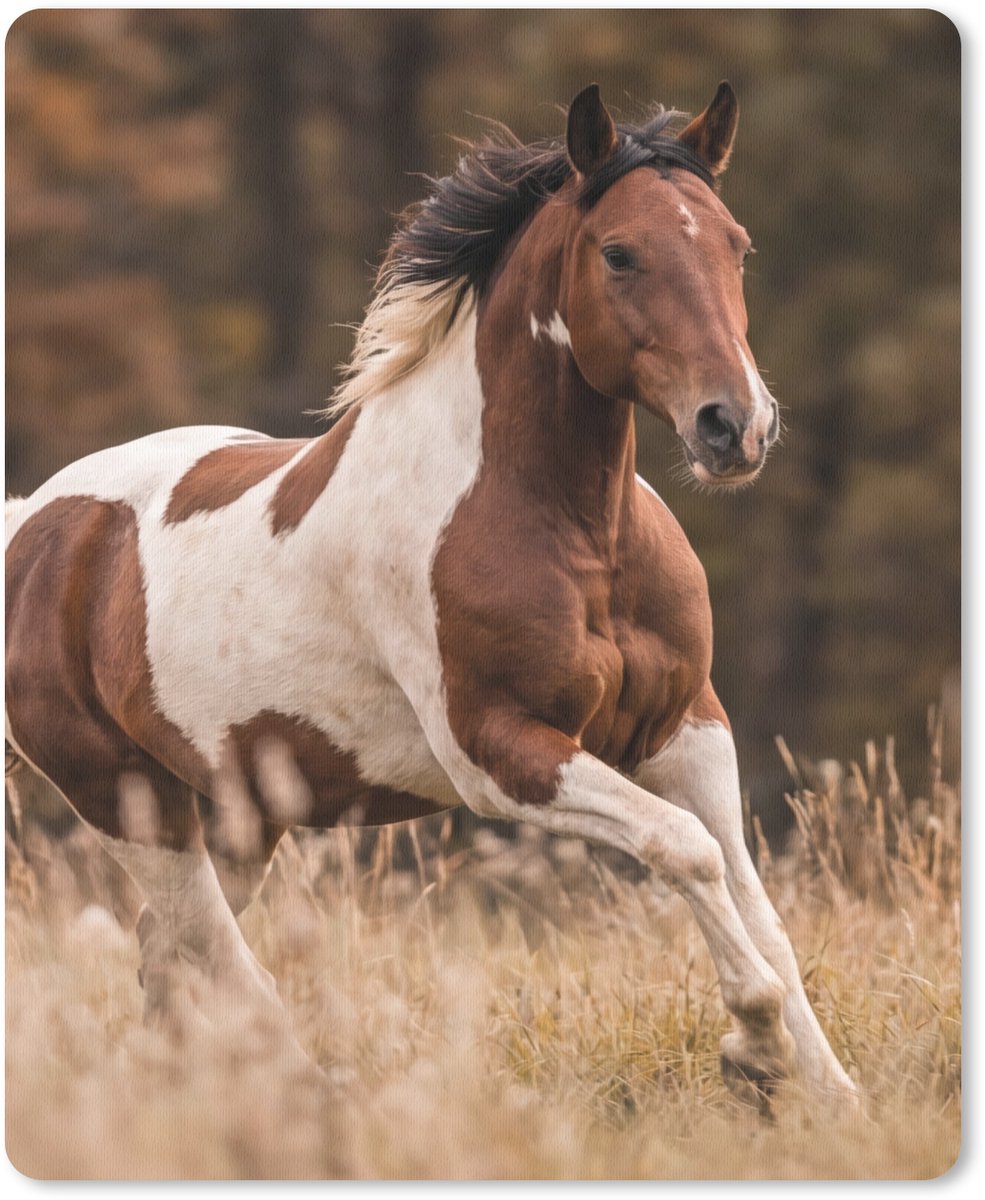 Muismat 12x16 cm - Mousepad Paard - Bruin - Gras - Muismatten