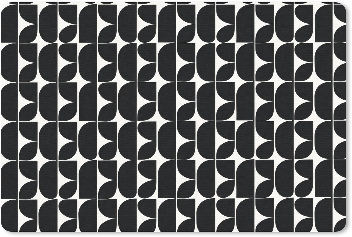 Muismat 13x8 cm - Mousepad Modern - Geometrisch - Zwart - Muismatten