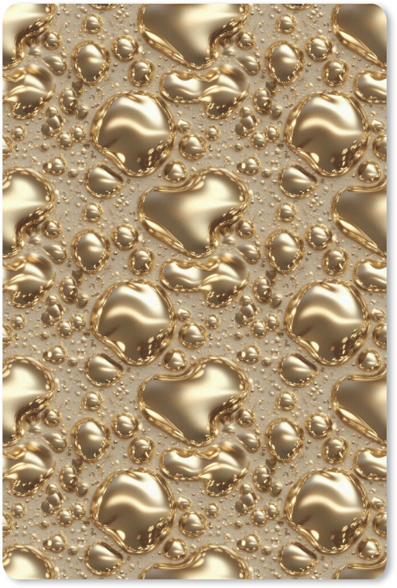 Muismat 13x20 cm - Mousepad Druppels - Organisch - Goud - Muismatten