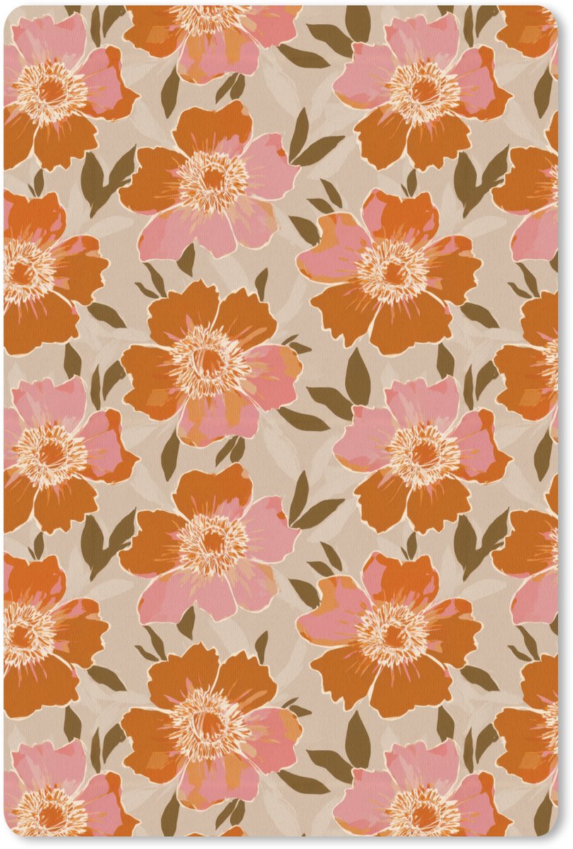 Muismat 13x20 cm - Mousepad Bloemen - Motief - Retro - Muismatten