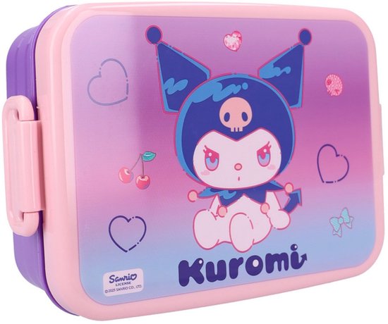 Kuromi Lunchset - Lunchbox - Drinkfles - 3 Snackboxen - Meerkleurig — afbeelding 2