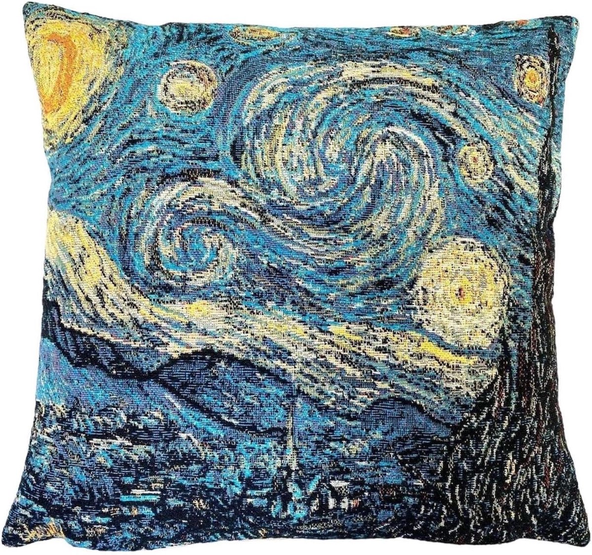 Kussensloop 45x45 cm Gobelin kussen kussenhoes bankkussen decokussen (sterrenhemel nacht van Gogh)