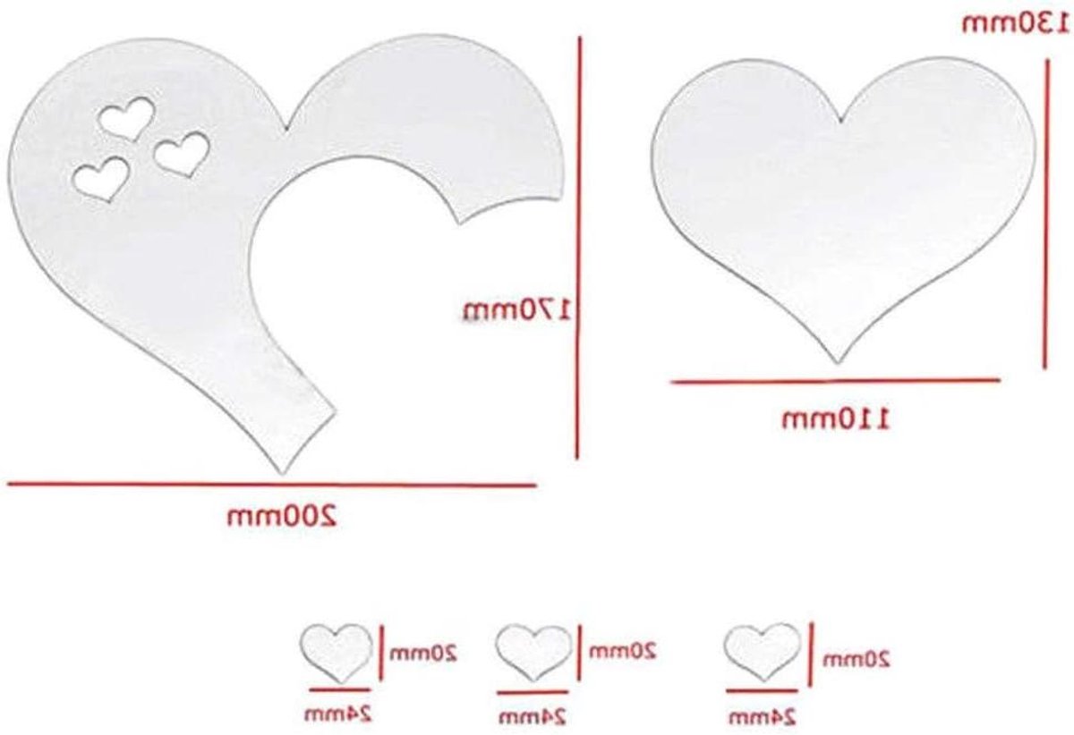 Muurspiegel Decoratie - Spiegelstickers Acryl - Interieur Verfraaiing - Zelfklevend Eenvoudig - 10 Stuks Set - Zilver