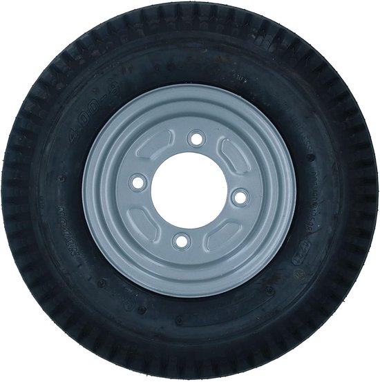 Aanhangerwiel met band - Reservewiel trailer - Vervangen of upgraden - 400x8 inch maat - 115mm PCD - Grijs — afbeelding 3