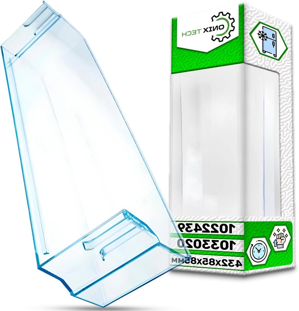 Koelkast Deurrek - Flessenrek - Koelkast Organisatie - Duurzaam Transparant Plastic - 432x85x85 mm - Transparant