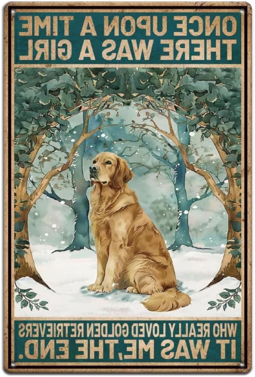 Honden Metalen Bord - Wanddecoratie Hond - Woonkamer Decoratie - Vintage Ontwerp - 20x30cm - Kleurrijk