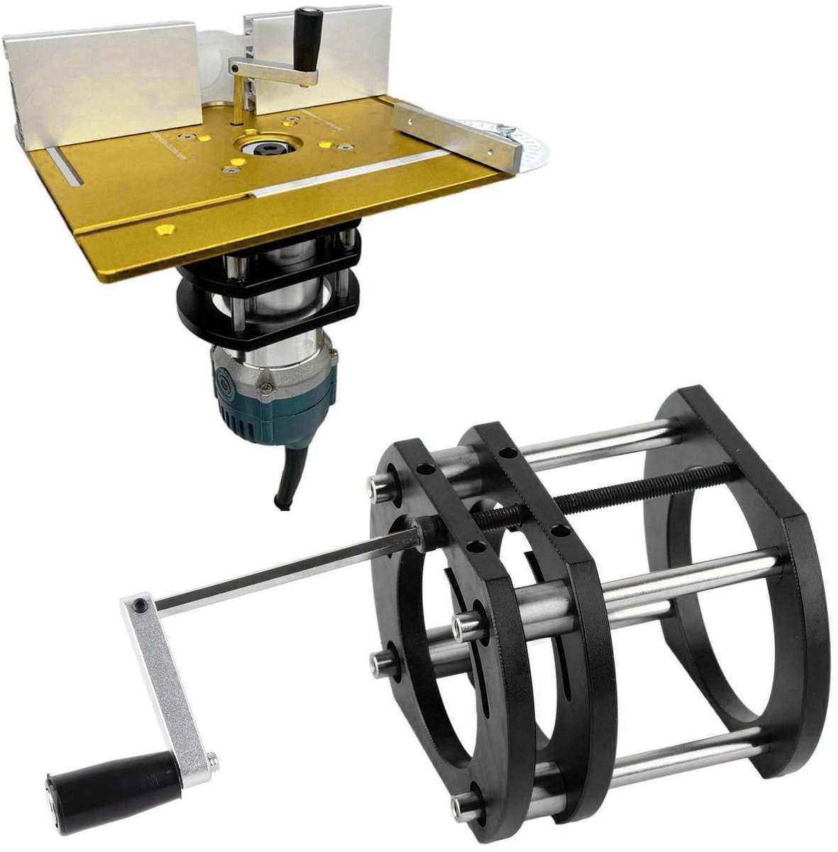 Aluminium Freestafel Basis met 51mm Hoogte Verstelling en 4-Jaw Klem voor Houtbewerking