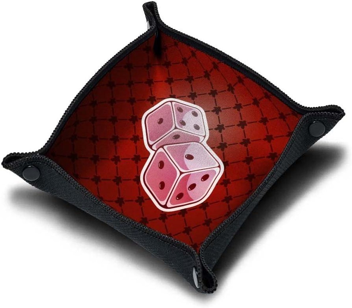 Dobbelsteen Dienblad - Dobbelbaan Opvouwbaar - Gezelschapsspellen - Neopreen Materiaal - 21 x 21 cm - Scooter Rood