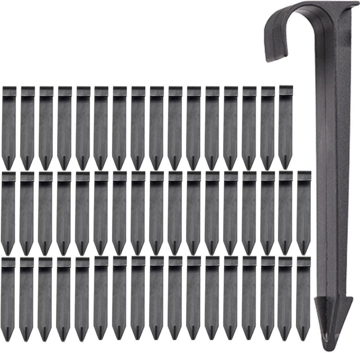 Tuinslang Ankers - Grondankers Druppelslang - Bevestigen in Tuin - Robuust Polypropyleen Materiaal - 15.5 cm Lengte - Zwart