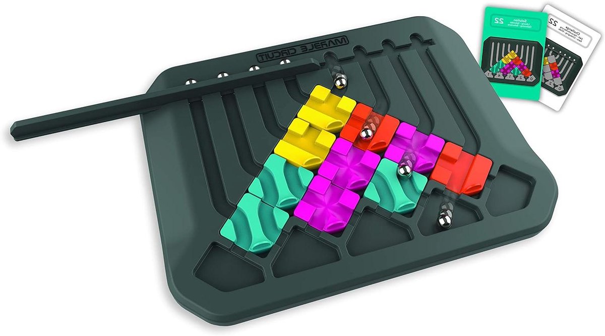 Knikkerbaan Logica Spel - Puzzelbaan - Logisch Denken - Uitdagingskaarten - Groot Formaat - Meerkleurig